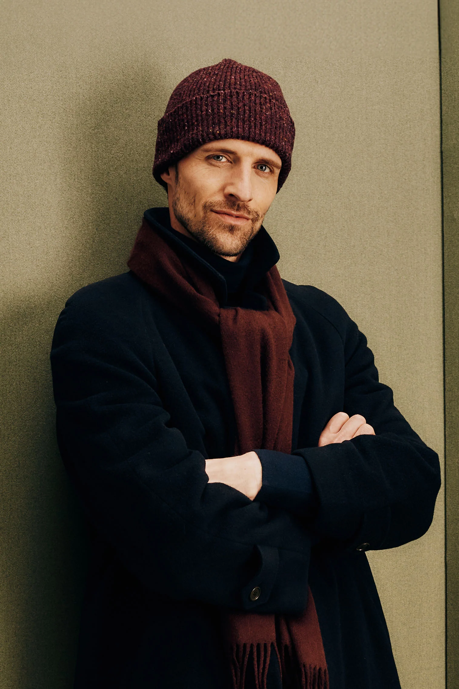 Cashmere Burgundy Wide Scarf - Image 3