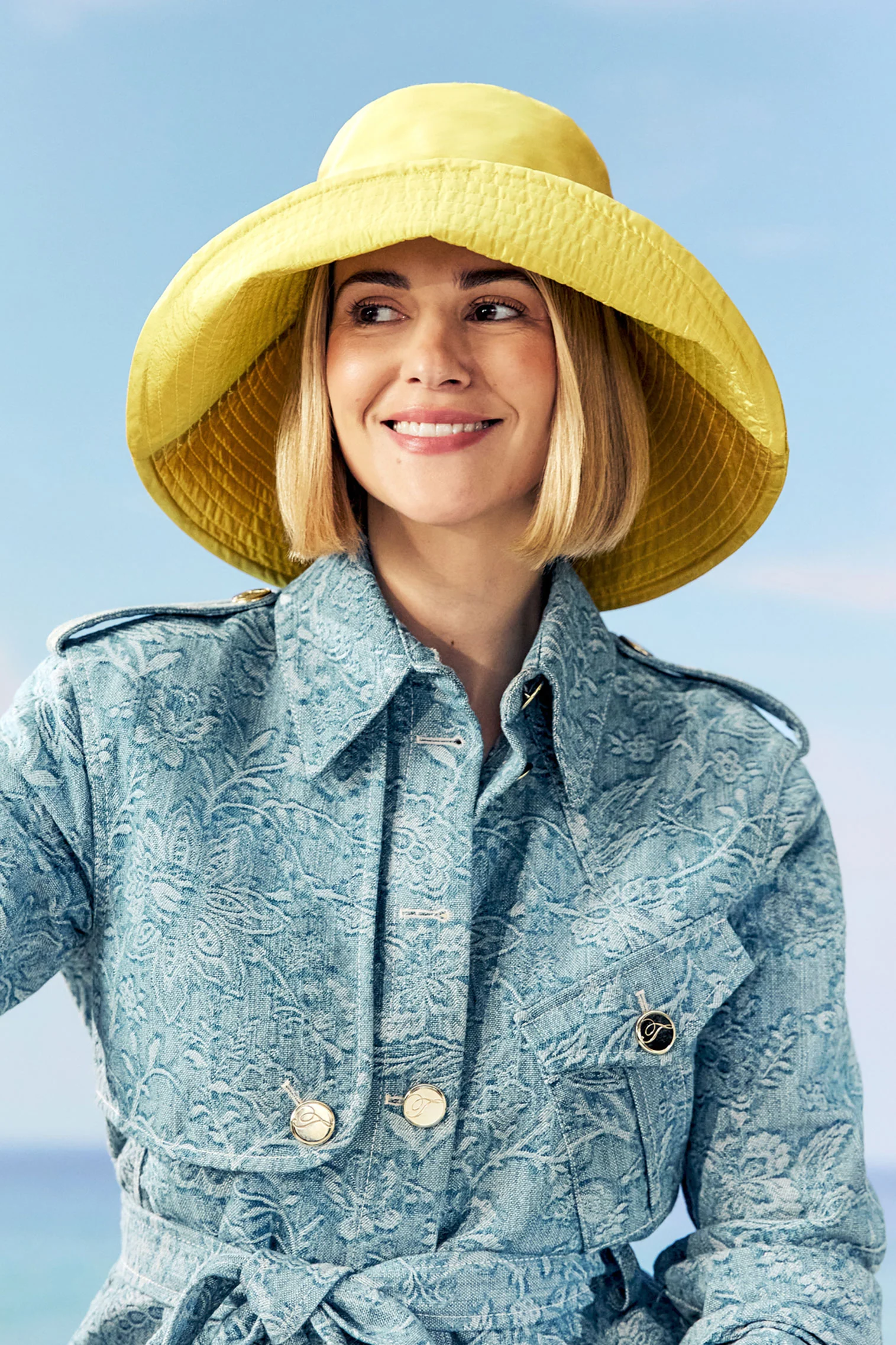 Cecilia Yellow Silk Sun Hat - Image 2