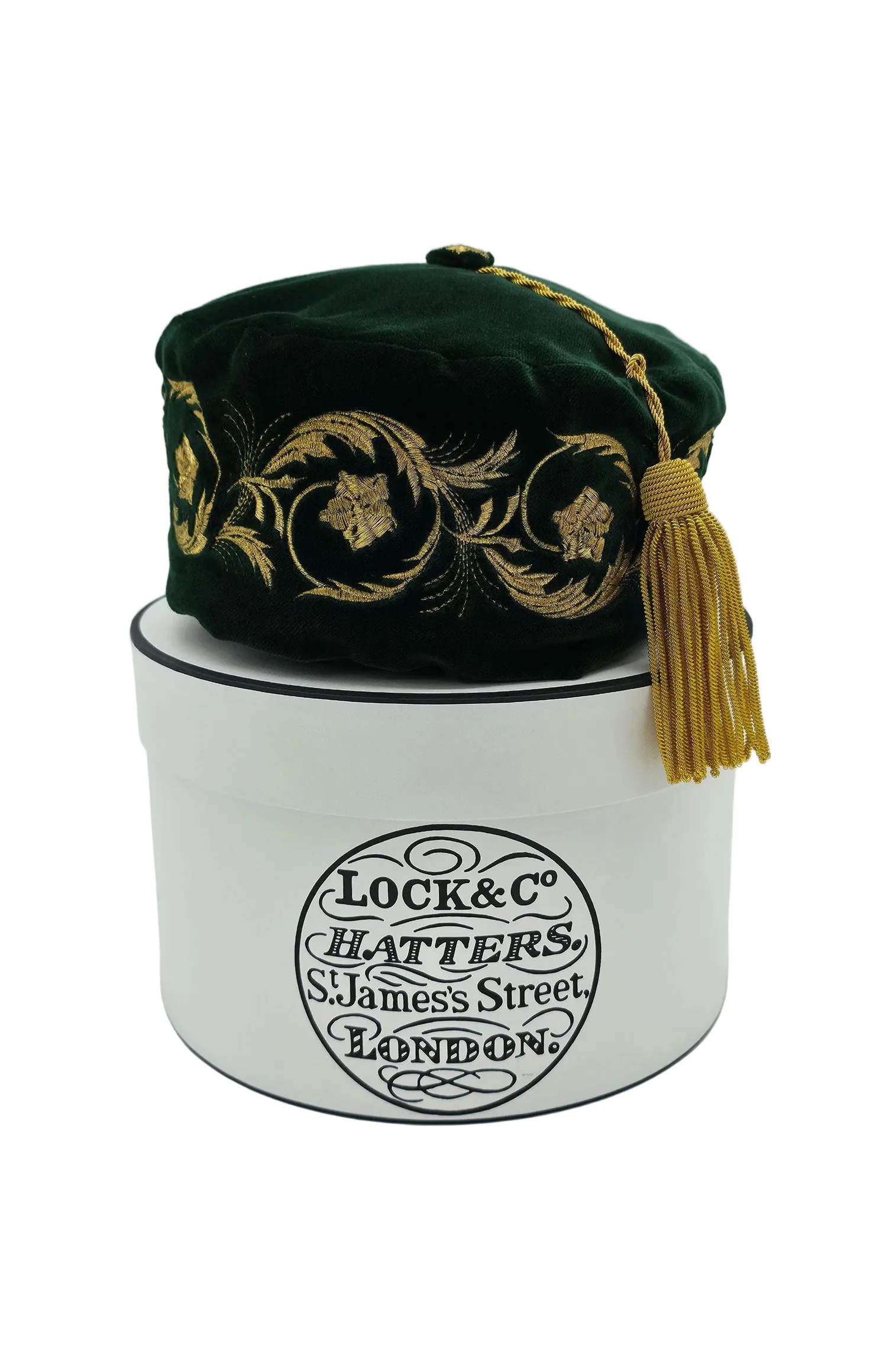 Green Embroidered Smoking Cap - Image 2