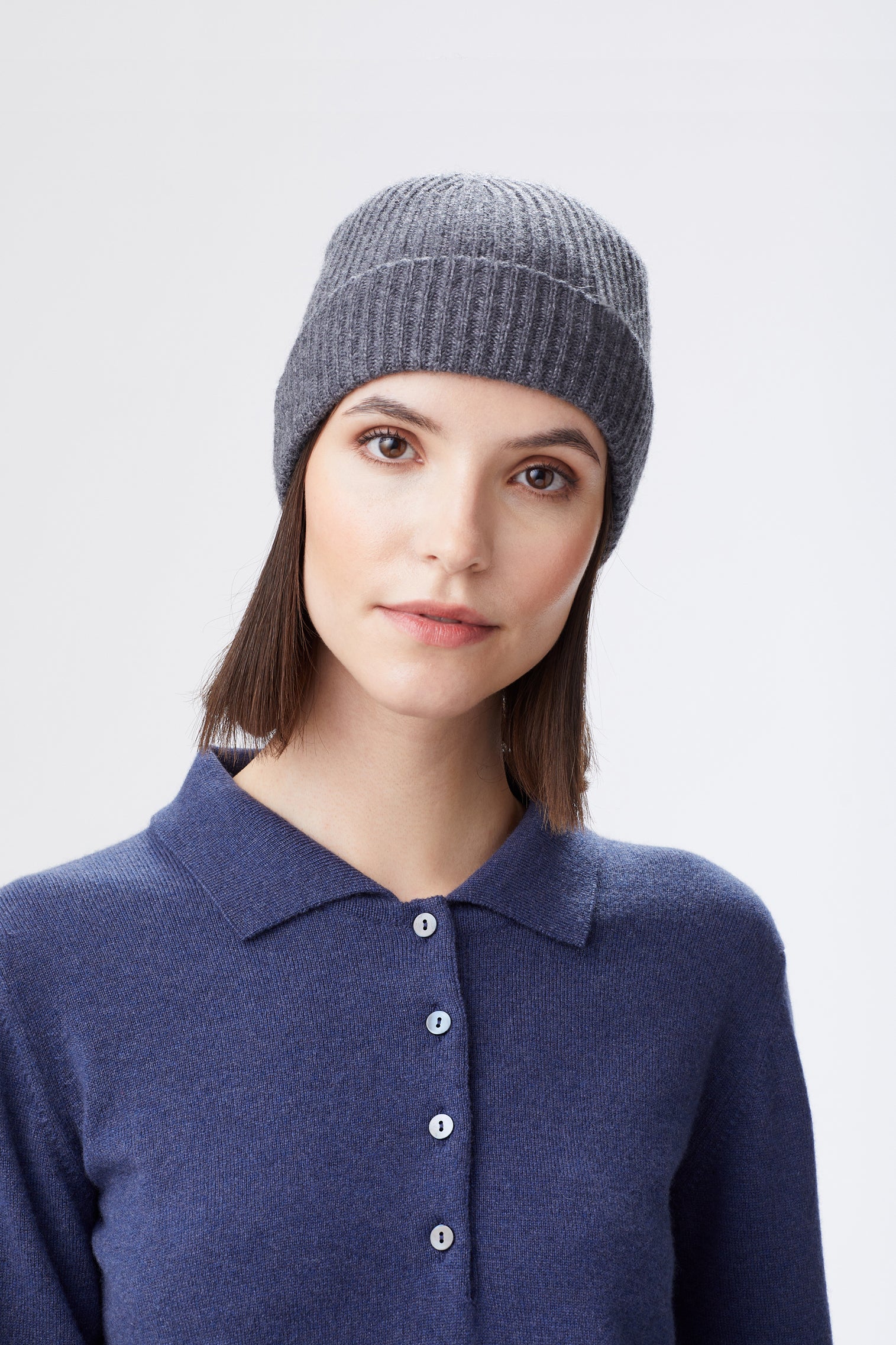 Grey Cashmere Ski Beanie - Image 4