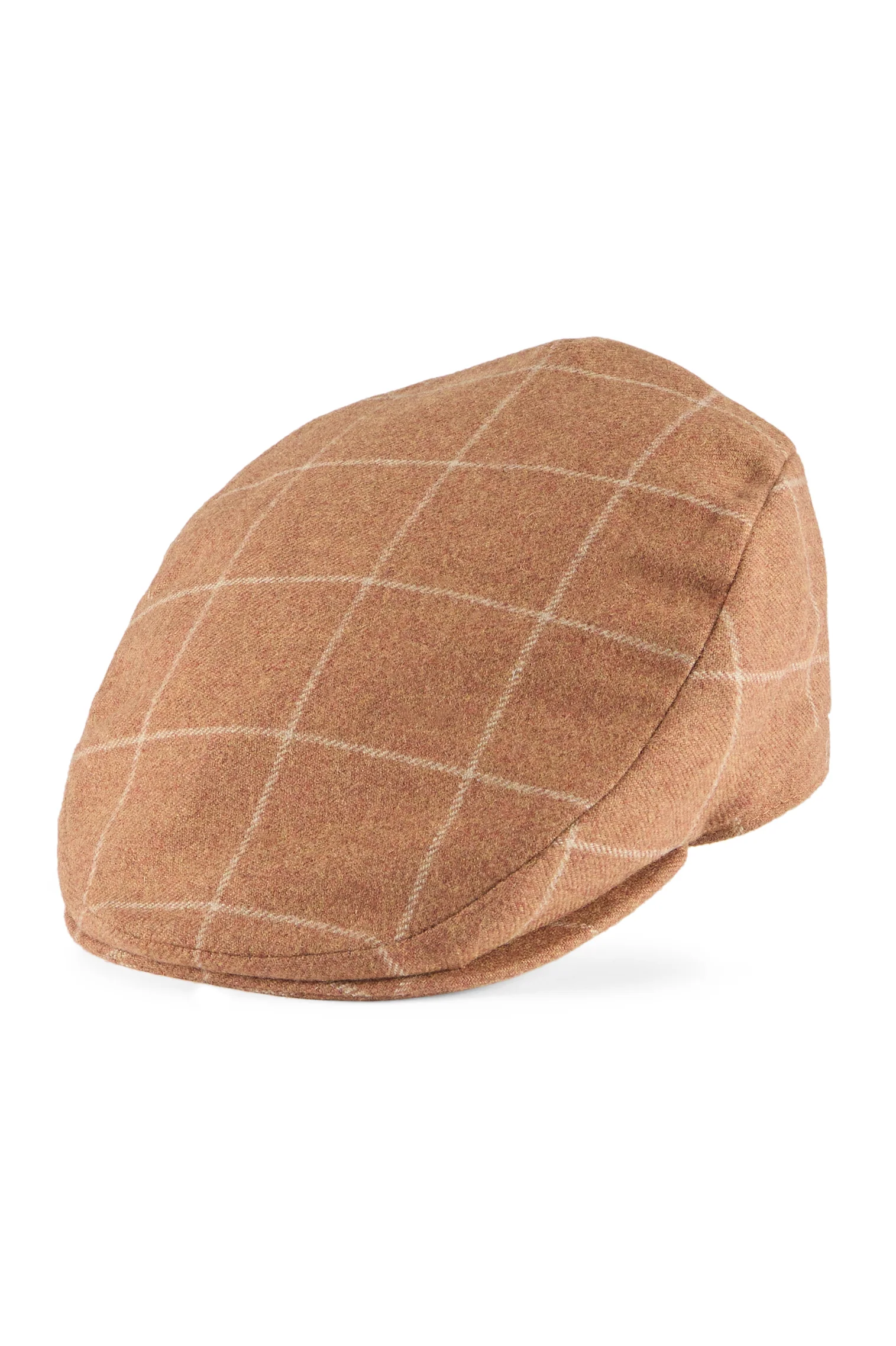 Grosvenor Rust Windowpane Flat Cap