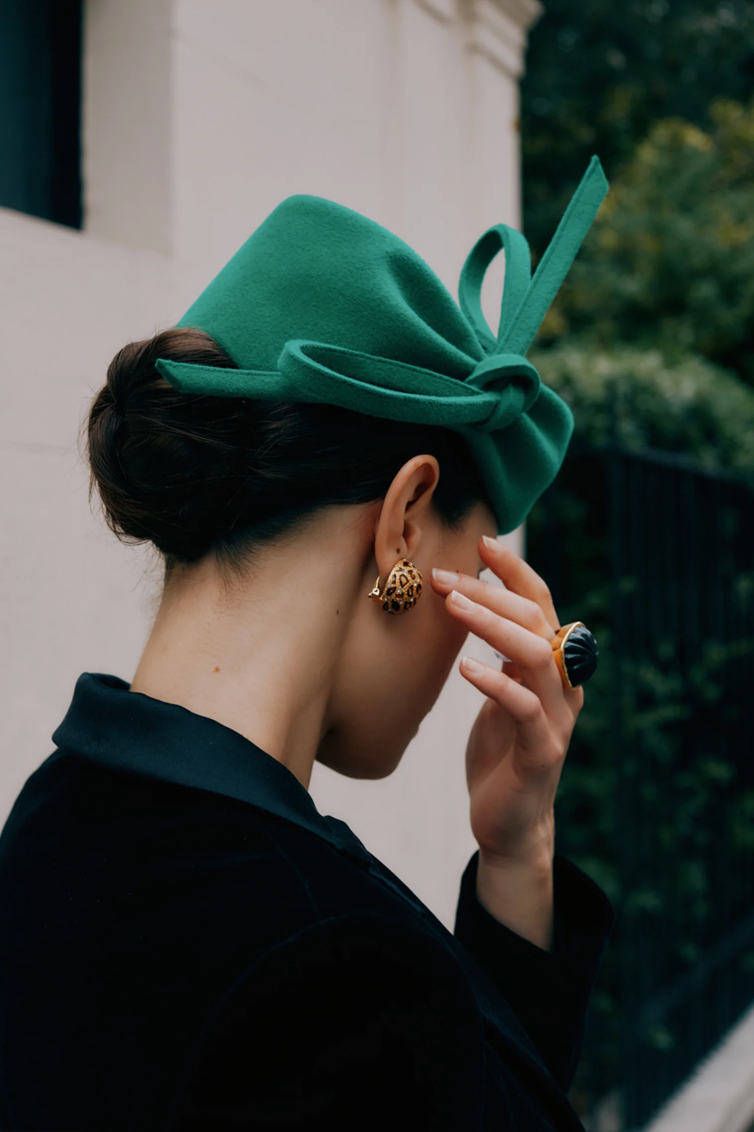 Mayfair Pillbox Hat Green & Pink - Image 3