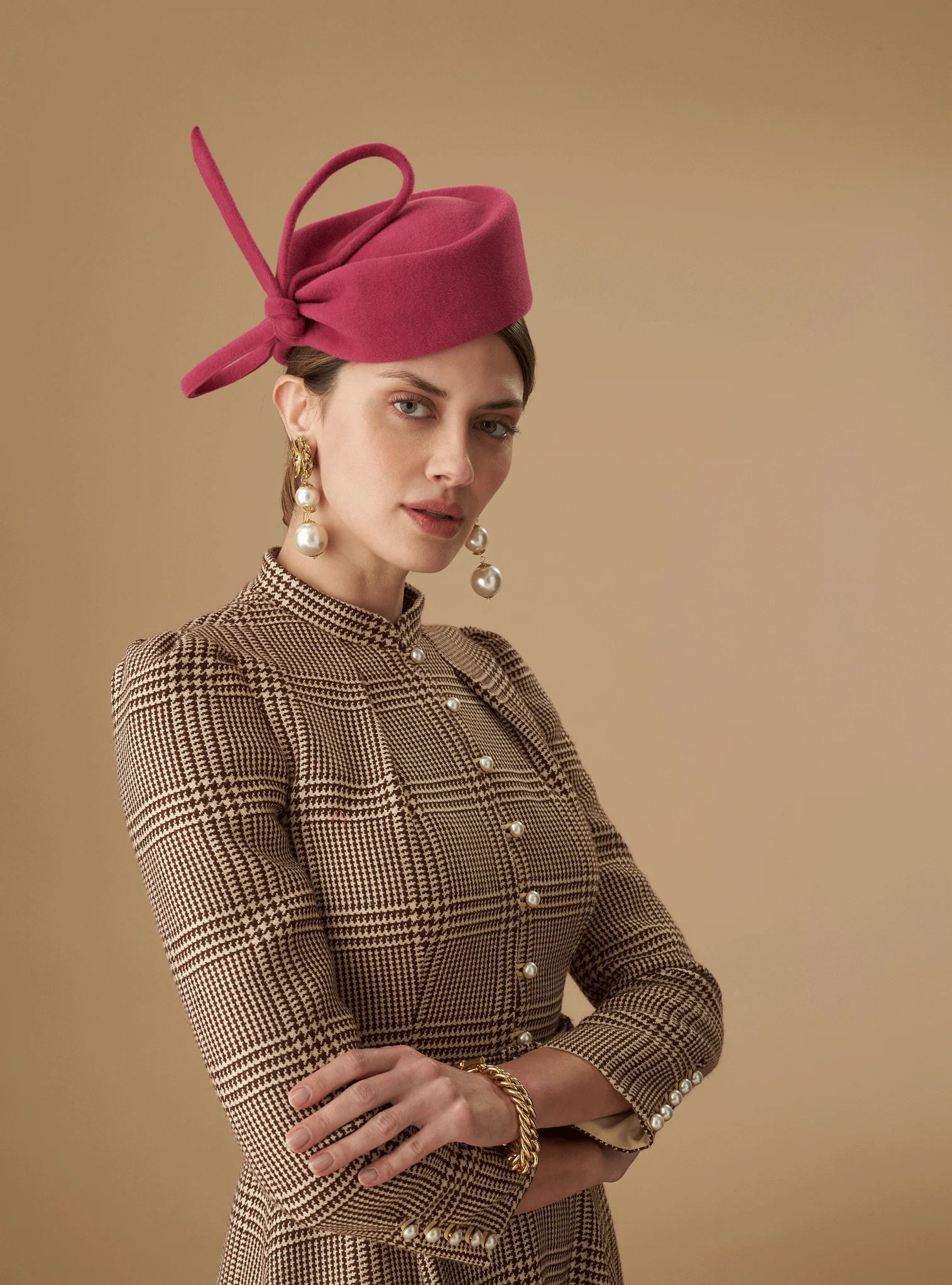 Mayfair Magenta Pink Pillbox Hat - Image 3