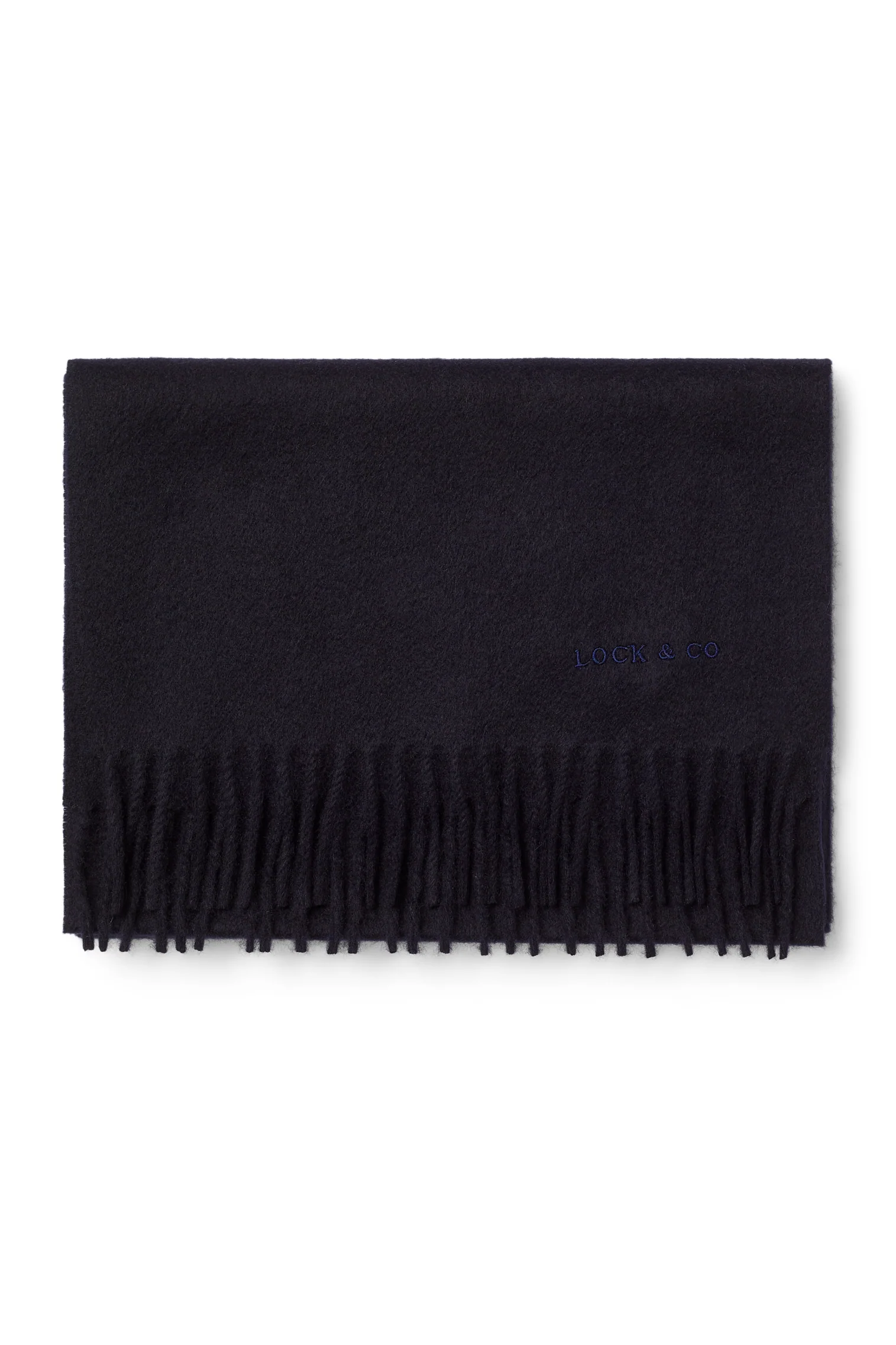 Plain Cashmere Navy Scarf