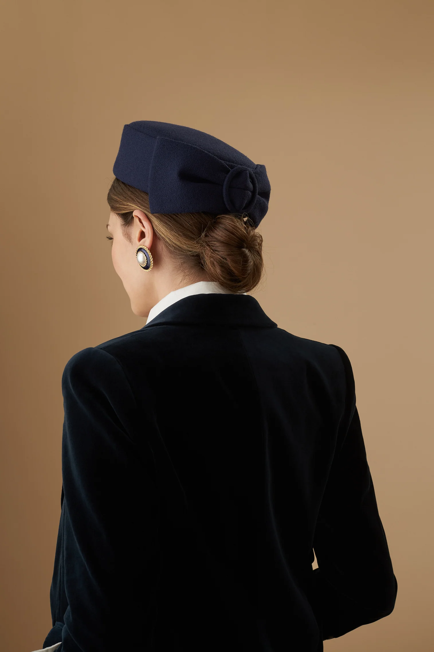 Perdita Navy Pillbox Hat - Image 4