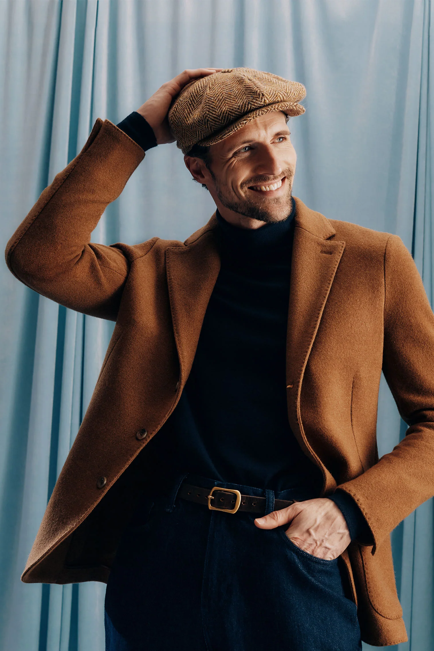 Tremelo Brown Herringbone Cap - Image 3