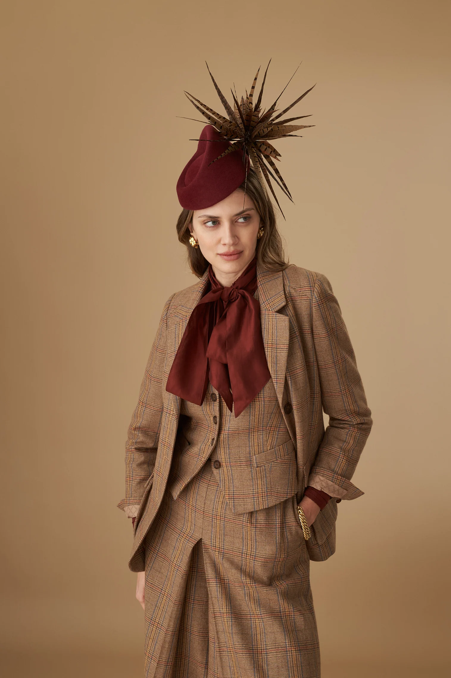 Winter's Tale Burgundy Percher Hat - Image 4